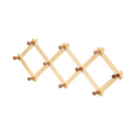 Wall Hanger, Foldable, 10 Hooks, Coat Hanger, Wooden, Stretches and Shrinks