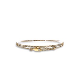 Made by Nami Thin Wrap Anklet for Men & Women with Lobster Hook Clasp - Handmade Men's Anklet - Surfer Jewellery Men's Jewellery - 100% Waterproof & Adjustable (Olive Beige Gold)