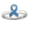 Stackable Expressions Sterling Silver Blue Enameled Awareness Ribbon Ring Size