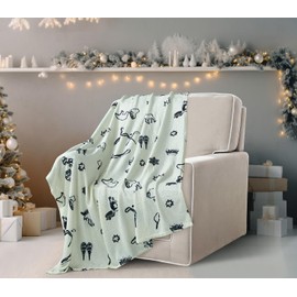 Home Beyond & HB design - Lurex Flannel Fleece Throw Blanket - Soft Cozy Warm Lightweight Blankets for Chair Sofa Couch Bed - Prefect for Kids Boys Grils - (Black, 50x 60-Inch)