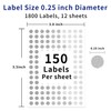 Yeachlaing 0.25 Inch Round Permanent Adhesive Color-Code Dot Stickers,Silver,Pack of