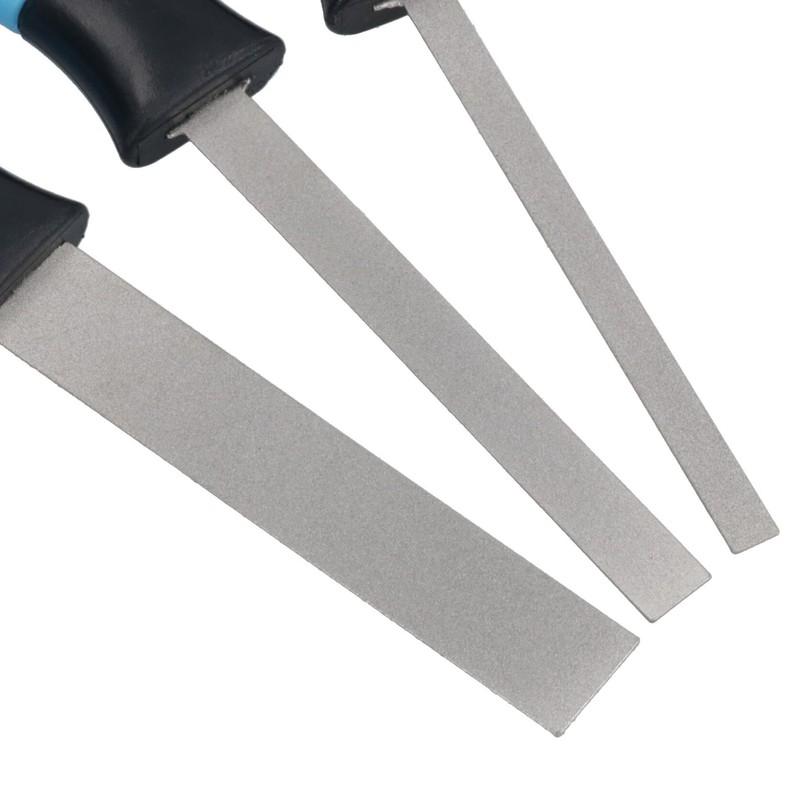 Flexible Diamond Coated Thin Type Files Soft Grip Handles 3pc