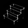 Right angle 3-layer Acrylic Risers, Clear Rectangular 8cm Wide Tiered
