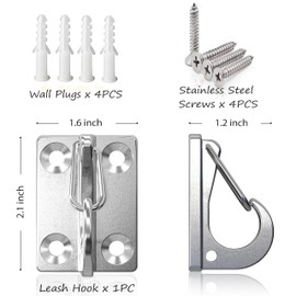 Wall Hooks for Dog Leash, Dog Tie Out Cable Holder for Home and Business