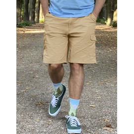 TACVASEN Cargo Shorts for Men Casual Work Shorts Comfort Stretch Short Quick-Dry Short Tactical Short Hiking Short Golf Short Fishing Short Light Khaki