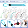 Lineshading 49 Pcs Laundry Strap Sock Clips Set Includes 24