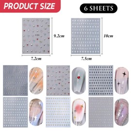 6 Colorful Star Nail Patches, Diy Nail Art Materials, Nail Decorations, Shiny Nail Patches.