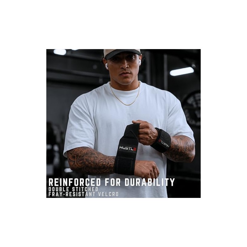 Hustle Athletics Wrist Wraps Weightlifting - Best Support for Gym