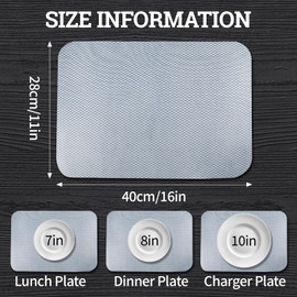 KIOEEE Clear Plastic Placemats Set of 6-Polypropylene Table Protector for Dining, Kitchen, Office, Painting Table, Shelves-Heat Resistant, Crystal Clear, Wipeable Place Mats-11x15.7