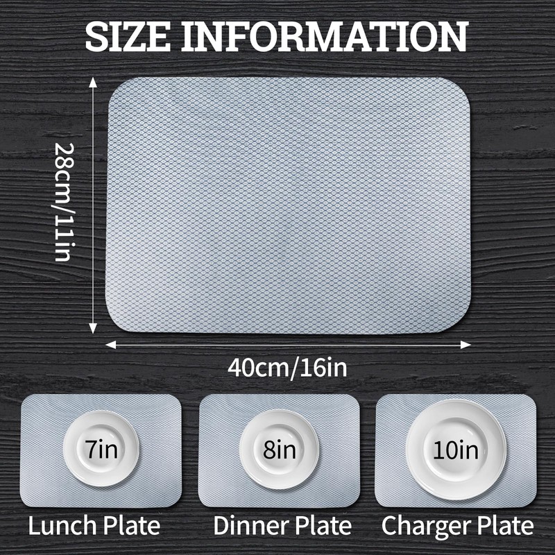 KIOEEE Clear Plastic Placemats Set of 6-Polypropylene Table Protector for