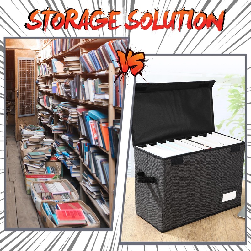 Chuangdi 6 Pcs Comic Book Storage Boxes, Back to School