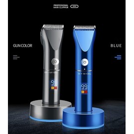 Barber Scissors Hair Clippers for Men Professional Hair Clipper Rechargeable Trimmer Lithium Battery Titanium Alloy Blade Cutter Adjustable Comb(Black)
