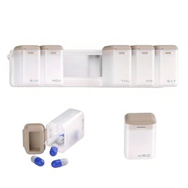 Magnetic Weekly Pill Organizer Travel, Portable Removable Daily Vitamin Container Organizer 7 Day, Pills Dispenser Pilulier 7 Jours for Fridge