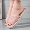 Linen Open Toe Slippers, Soft and Silent Home Slippers for