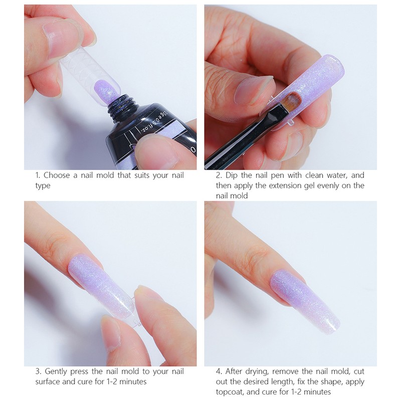 8 Pack Nail Gel Kit 15ml Glitter Builder Nail Gel