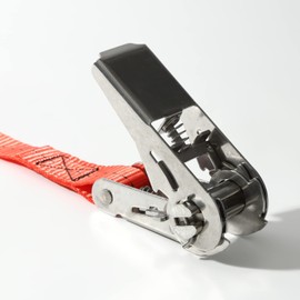 GANGWAY JAPAN Tie Down Belt, Stainless Steel 304 Lashing Belt, Ratchet Strap, Belt, 1.0 inches (25 mm) x 2.4 ft (6 m), Endless Red, Set of 2