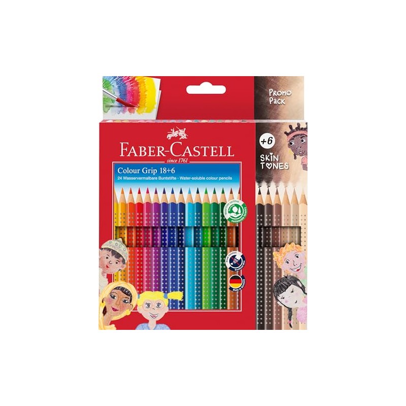 Faber-Castell Colour Grip 112819 Colouring Pencils Set of 24 Including