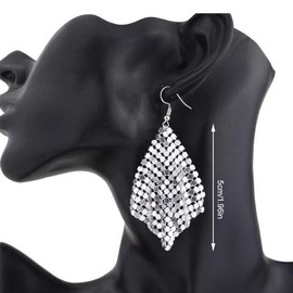 DOKRIN Ohrringe für Damen,3 Paar übertriebene Ohrhänger aus Metall mit Pailletten im Punk-Stil, geeignet für Bankettveranstaltungen