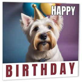 Westie Birthday Card 147 x 147mm West Highland Terrier birthday Card