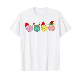 Christmas Pickleball Player Xmas Lights Reindeer ELF Women T-Shirt