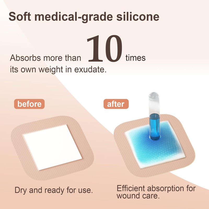 Ourmed Soft Flex Silicone Foam Dressings(6"x 6", Pack of 10)
