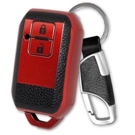 Suzuki Car Key Cover Leather-style TPU Key Case with Key Holder Alto HA37S HA97S Crossbee MN71S Jimny JB64W Jimny Sierra JB74W Fronx WDB3S WEB3S (TYPE_C_Red)