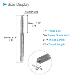 CoCud Thread Milling Taps, 6#-32 UNC Thread 2B, High Speed Steel Machine 3 Straight Flutes Screw Threading Tool - (Applications: for Tapping Drilling Machine), 5-Pieces