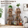 Costway 5-Tier Wood Plant Stand 10 Pots Plant Display Rack