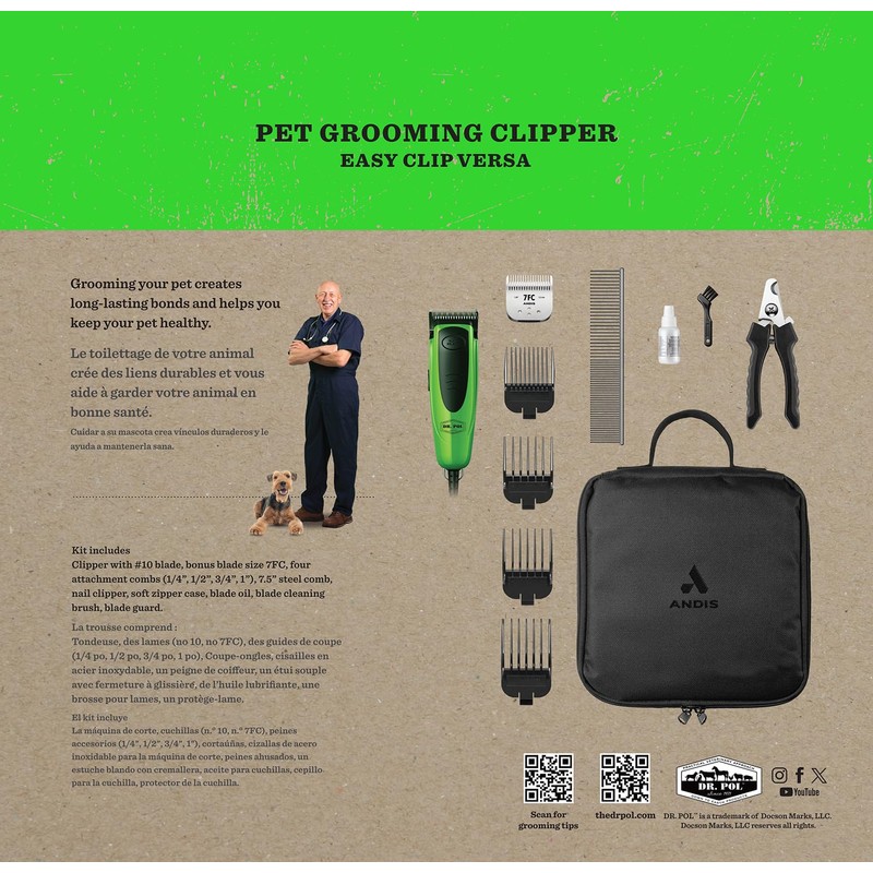 Andis Dr. Pol Easy Clip Versa Clipper Kit - Complete