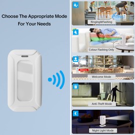 Cruxer Wireless Doorbell,Motion Sensor Door Chime for Business Entry,Store Welcome Buzzer Monitor with PIR Detector and Receiver,Home Security Alarm Kit,Caregiver Pager,Visitor Bell with LED Light