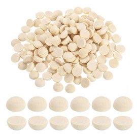 PATIKIL 12mm Half Wood Beads, 250 Pack Unfinished Natural Wooden Beads Round Split Wood Balls for Craft Art Ornaments Painting