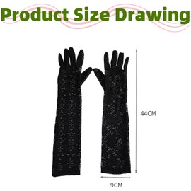Jindizi Lace Gloves for Women – Long Floral Wedding Gloves for Bride Satin Elbow length elastic,Suitable for parties and dances