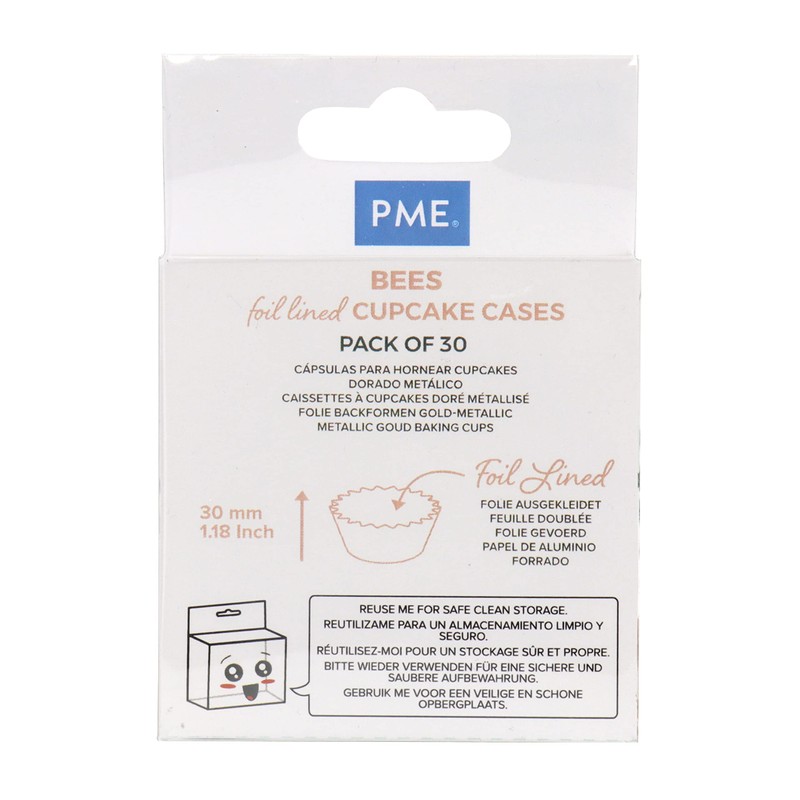 PME Foil Lined Cupcake Cases - Bees, Pack of 30
