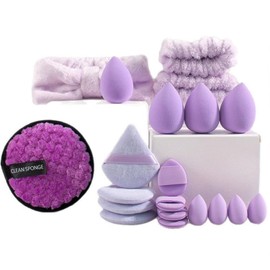 musejoy skincare face wash Spa Headband and Wristband Set Makeup Sponge Pieces Powder Puff Face Soft Triangle Makeup Puff Women and Teen Girl Gifts Trendy Stuff