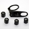 4 Valve Caps + Key Fob – Lady Black –