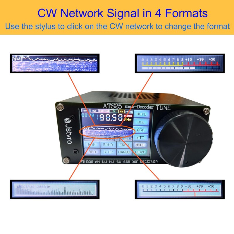 Upgraded ATS25max DECODER Portable Shortwave Radio,4.16 Version Adds CW,RTty Decoding