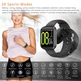 SUPBRO Fitness Tracker Smartwatch Wasserdicht IP68 Fitness Armband 1,54" Farbbildschirm Aktivitätstracker Pulsuhren Schrittzähler Uhr Smart Watch Fitness Uhr für Damen Herren