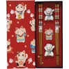 JADE TEMPLE Maneki Neko Chopsticks Set Red