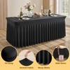 2 Pack Black Spandex Fitted Tablecloth 6 Foot - Stretch
