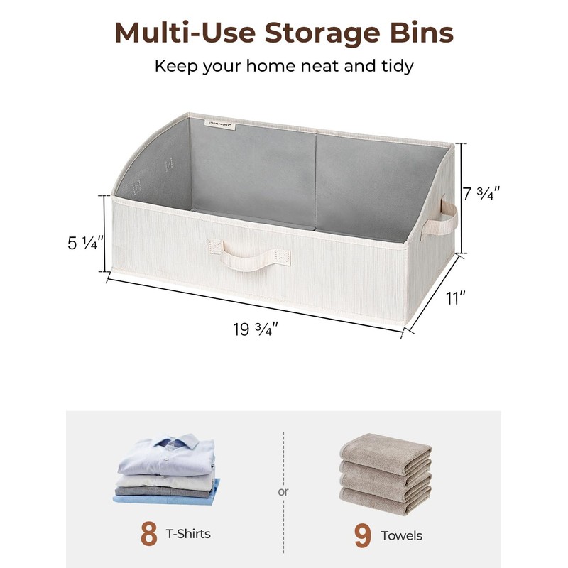 StorageWorks Closet Storage Bins, Trapezoid Organizer Box for Shelves, Fabric