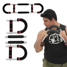 Homhut Twister Arm Trainer, 65-120lb Adjustable Chest Workout Equipment, Arm Trainer, Twister Arm Trainer, Portable Power Twister Bar, Detachable Design Fitness Anywhere(Red)