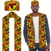 2 Pcs African Hats Kente Scarf Sets African Turban Dashiki