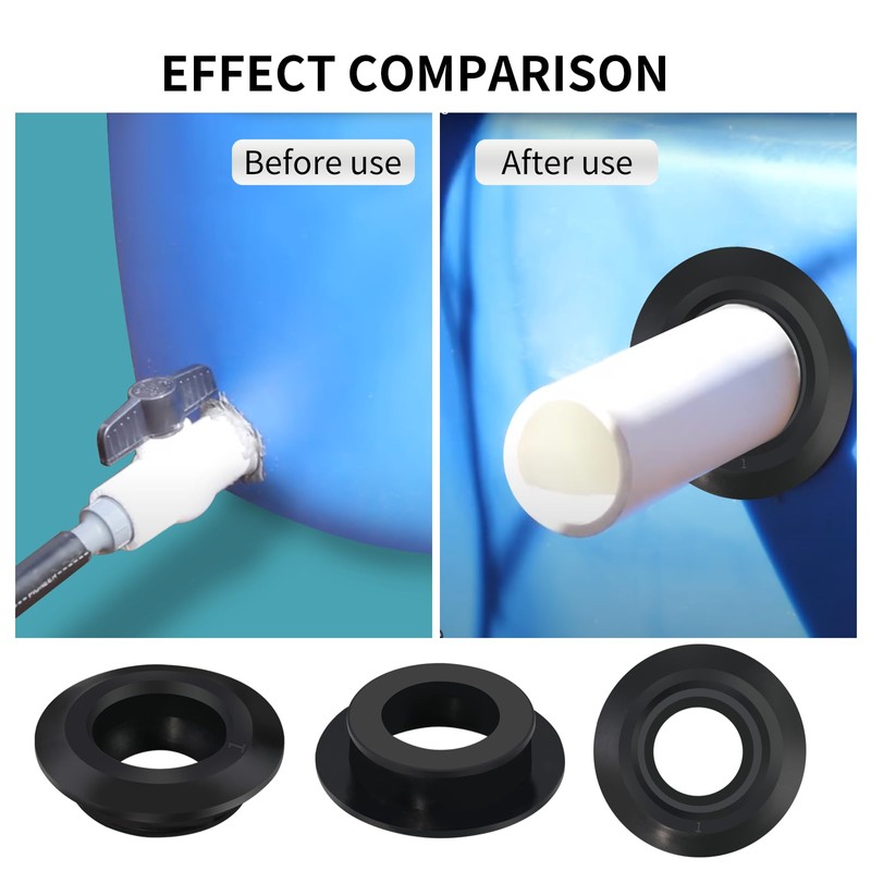 8 Pack 1" Vsttar Flexible Tank Adapter (Bulkhead), Flexible Pipe-to-Tank