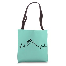 Mountain Climbing, Pulse Heartbeat, Climbing woman, Climber Tote Bag