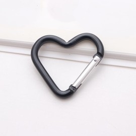 Black Carabiners Keychain Clips Snap Hook Key Ring for Camping Accessories Backpack Water Bottle Aluminum Alloy Heart Shape，Accessories，Accessory and Keychain Carabiners