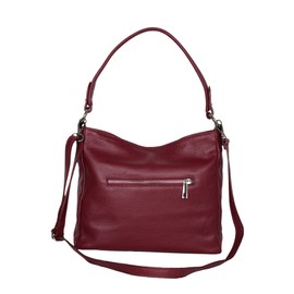 AmbraModa GL35 Women's Handbag Shoulder Bag Made of Grained Cowhide Leather, bordeaux