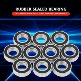 Deep Groove Ball Bearings, Pack of 10 688-2RS Miniature Double Rubber Ball Bearings 8 x 16 x 5 mm for Small Hobby 5 mm Shaft / Rod Projects