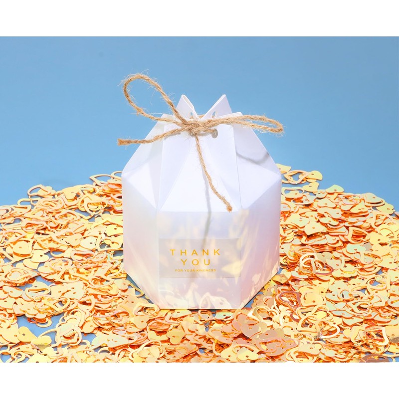 ONLYKXY 1200Pcs Love Heart Shaped Confetti, Table Wedding Decoration, Glitter