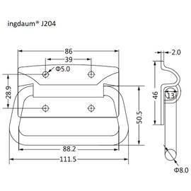 ingdaum® Crate Drop Handle (Pack of 2) Crate Handle, Folding Handle for Crates and Cabinets (J204 A2)