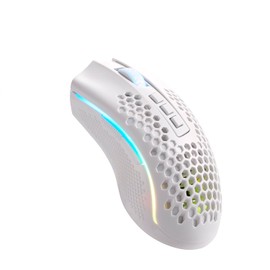 Redragon Mouse Gamer Storm Pro M808w-ks Blanco Wireless, Forma de Panal RGB, Inalámbrico 2.4 GHz Dongle USB/Cableado USB, 16,000 dpi - 8 Botones programables